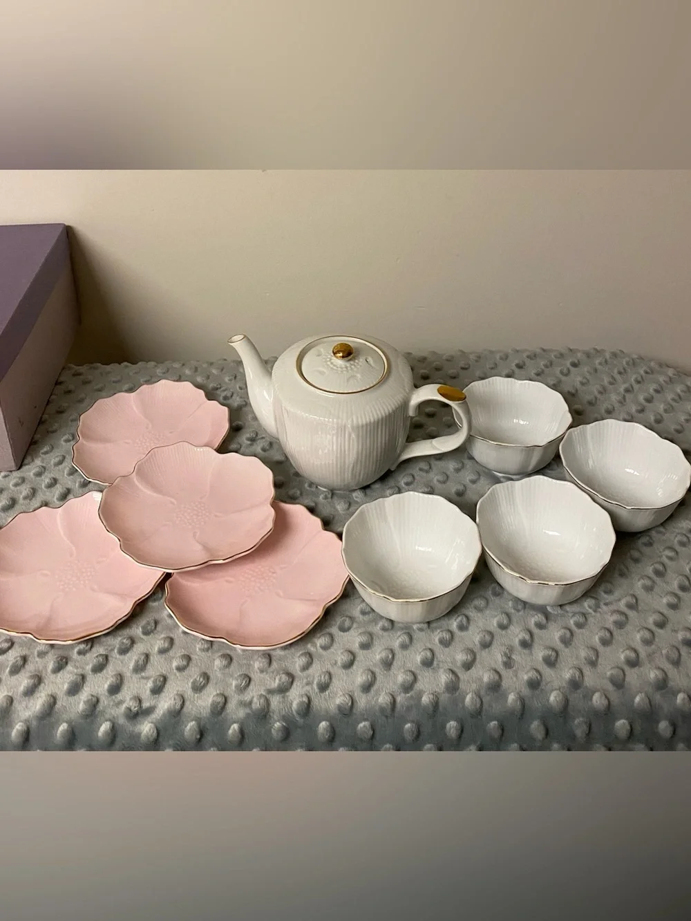 Japanese Tea Pot Set with Plates